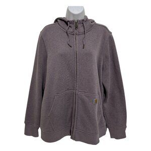 Carhartt Womens 1X Plus Size Full-Zip Hoodie Sweatshirt Relaxed Fit Midweight